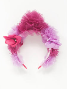 Purple PomPom Crown Headband